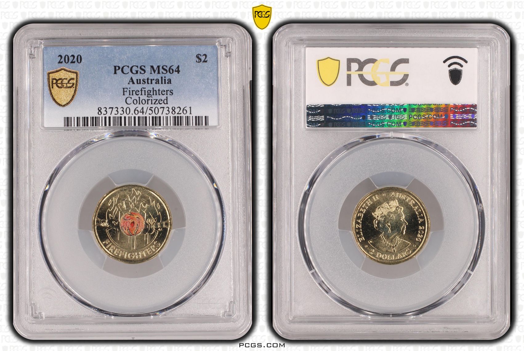 Firefighters Colorized , Two Dollar, 2020, PCGS MS64