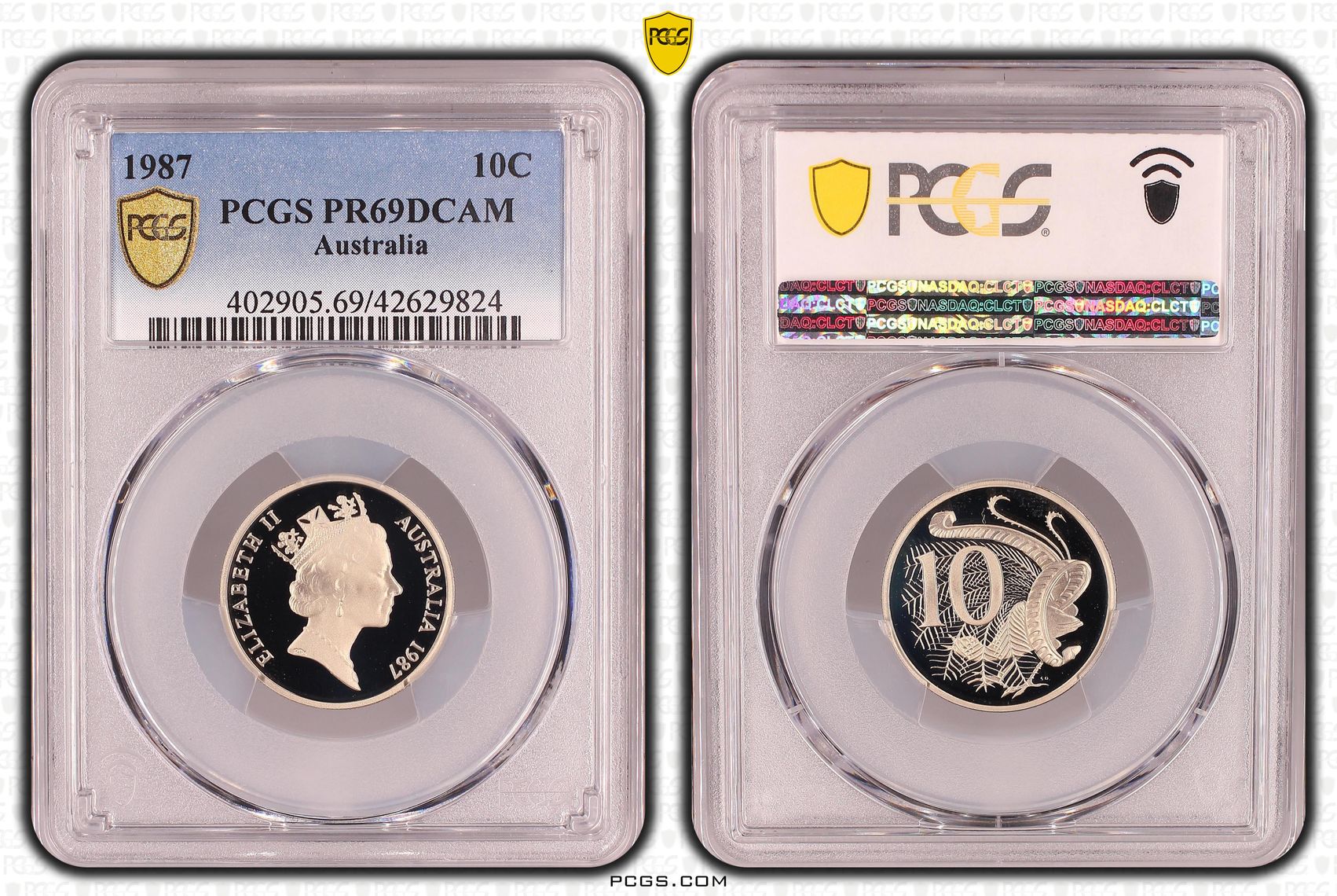 , Ten Cent, 1987, Pcgs Pr69dcam