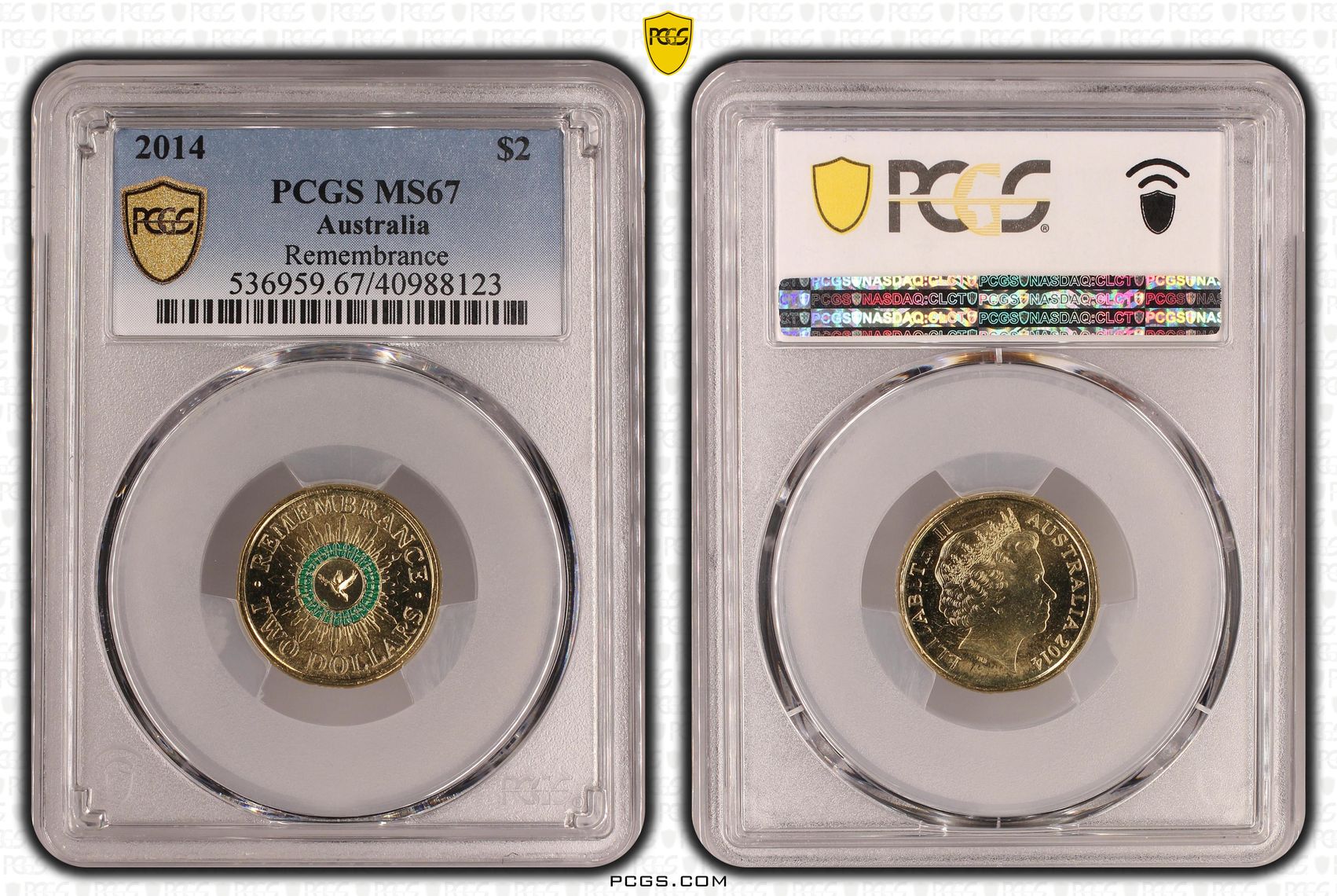 Remembrance - Colorized, Two Dollar, 2014, PCGS MS67