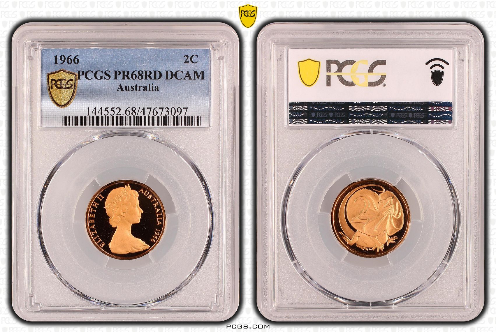 Two Cent, 1966, Pcgs Pr68dcam