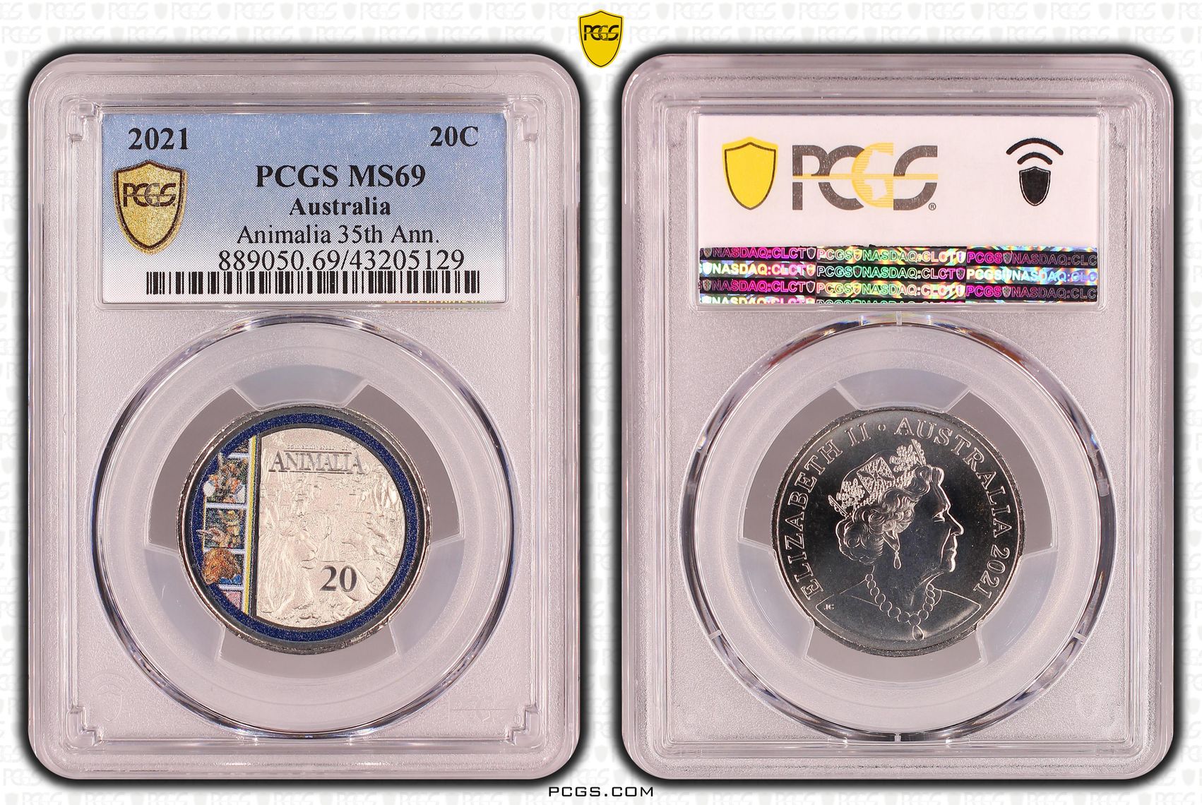 69 · 2021 Australia Twenty Cent, 20c Animalia 35th Ann. PCGS - MS69 -129