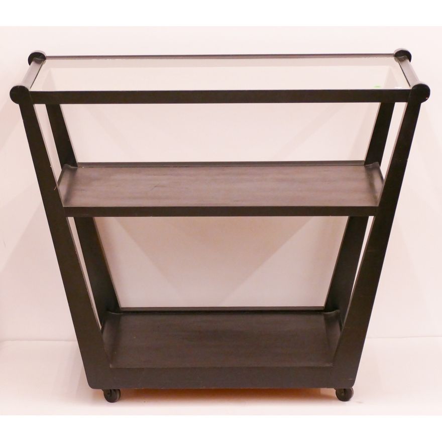 Edward Wormley Precedent for Drexel Rolling Bar Cart- 30x37x20.5''