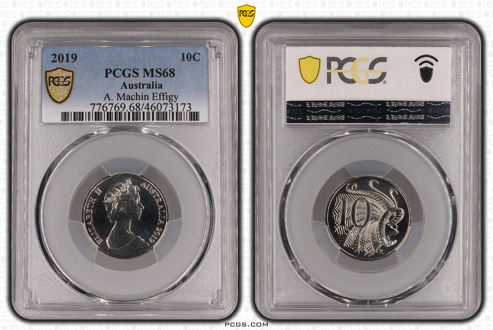 2019 Australia Ten Cent, 10c A. Machin Effigy PCGS - MS68 -173