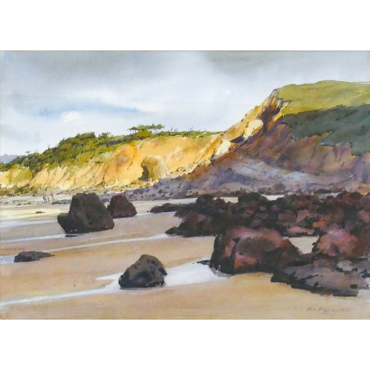 Ken Duffin (WA) ''Tide Out'' 1987 Watercolor Framed 30''x38''