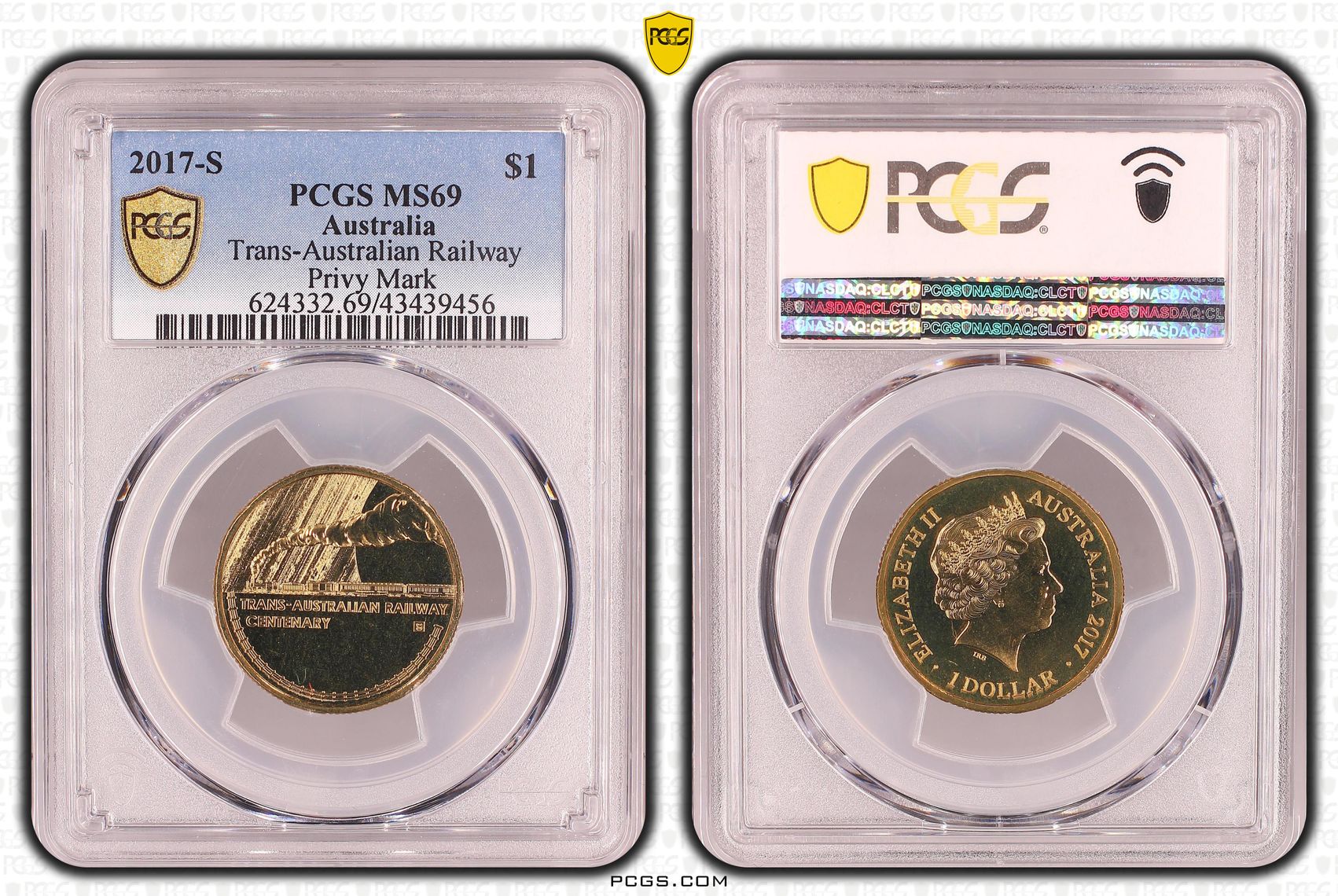 Elizabeth II, Trans-Australian Railway Privy Mark, One Dollar, MS69 , 2017-S PCGS POP - 9/0