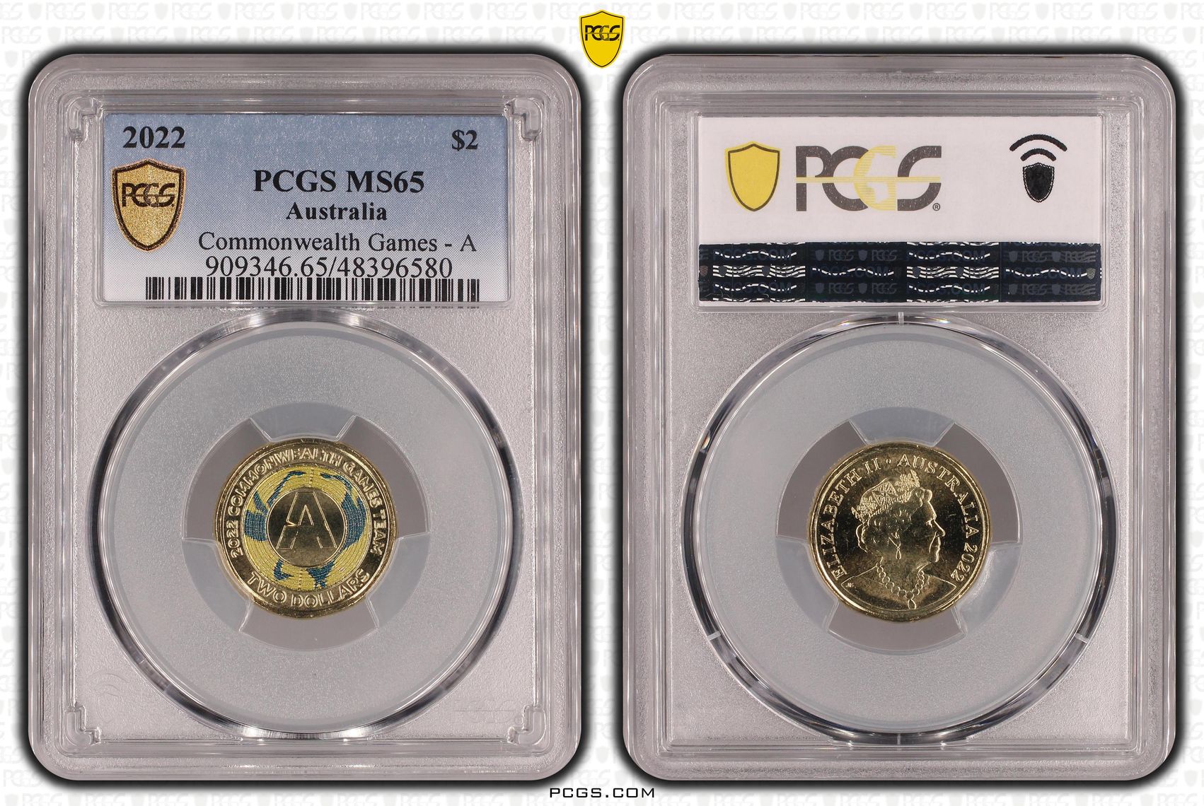 Elizabeth II, Commonwealth Games - A, Two Dollar, 2022, PCGS MS65