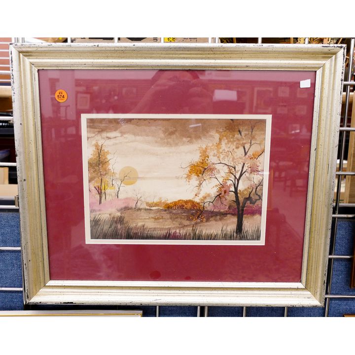 Mixed Media Landscape Art Framed- 17x20''