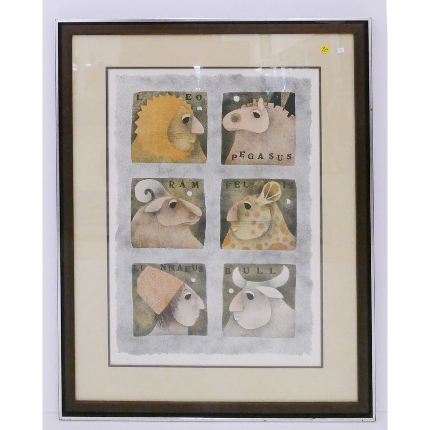 Carol Jablonsky 'Portraits' S/N Lithograph Gallery Framed- 37x29''