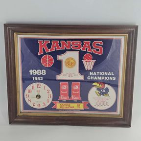 1988 Bob Redus Commemorative KU University of Kansas Jayhawks Championship Clock