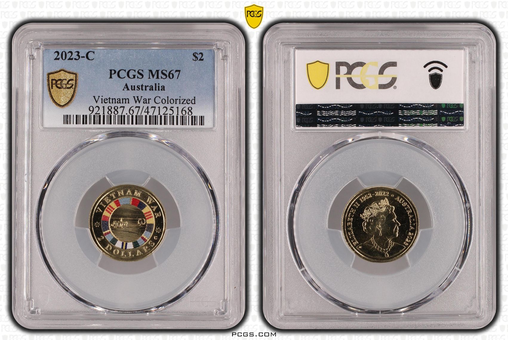 Elizabeth II, Vietnam War Colorized, Two Dollar, 2023-C, PCGS MS67
