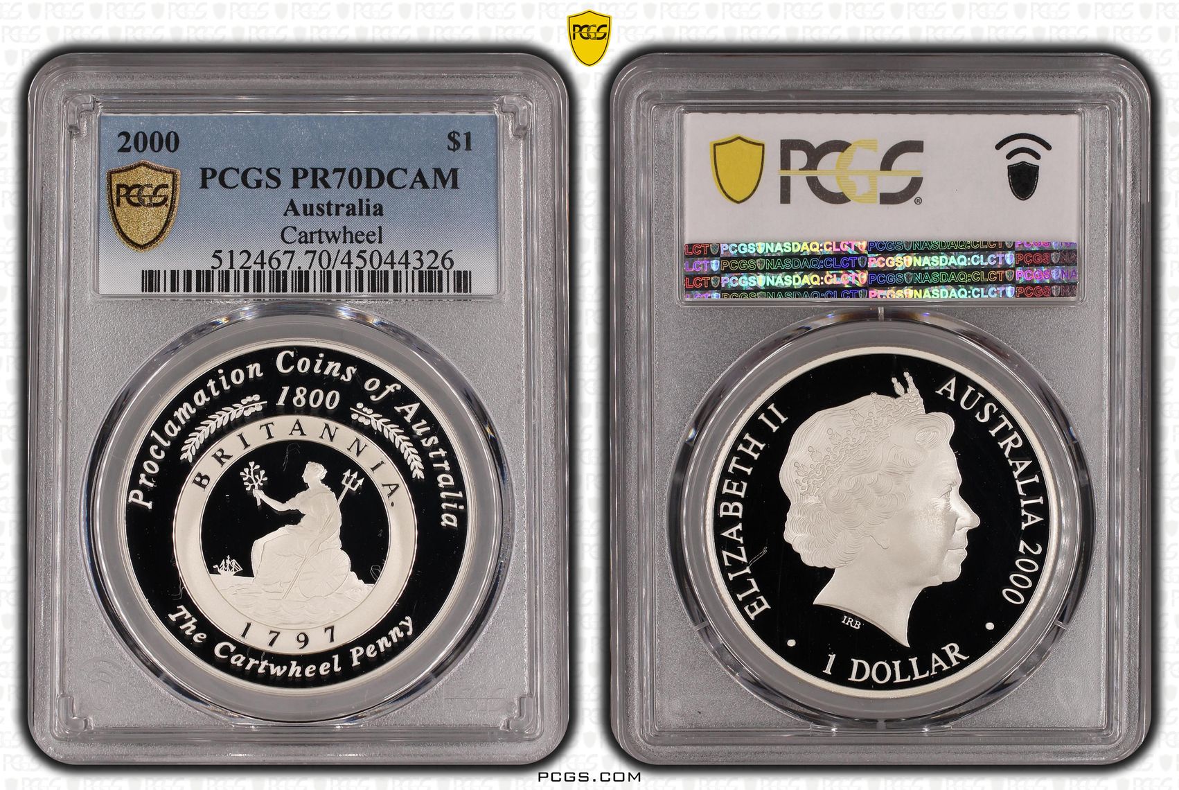 Elizabeth II, Cartwheel, One Dollar, 2000, PCGS PR 70DCAM