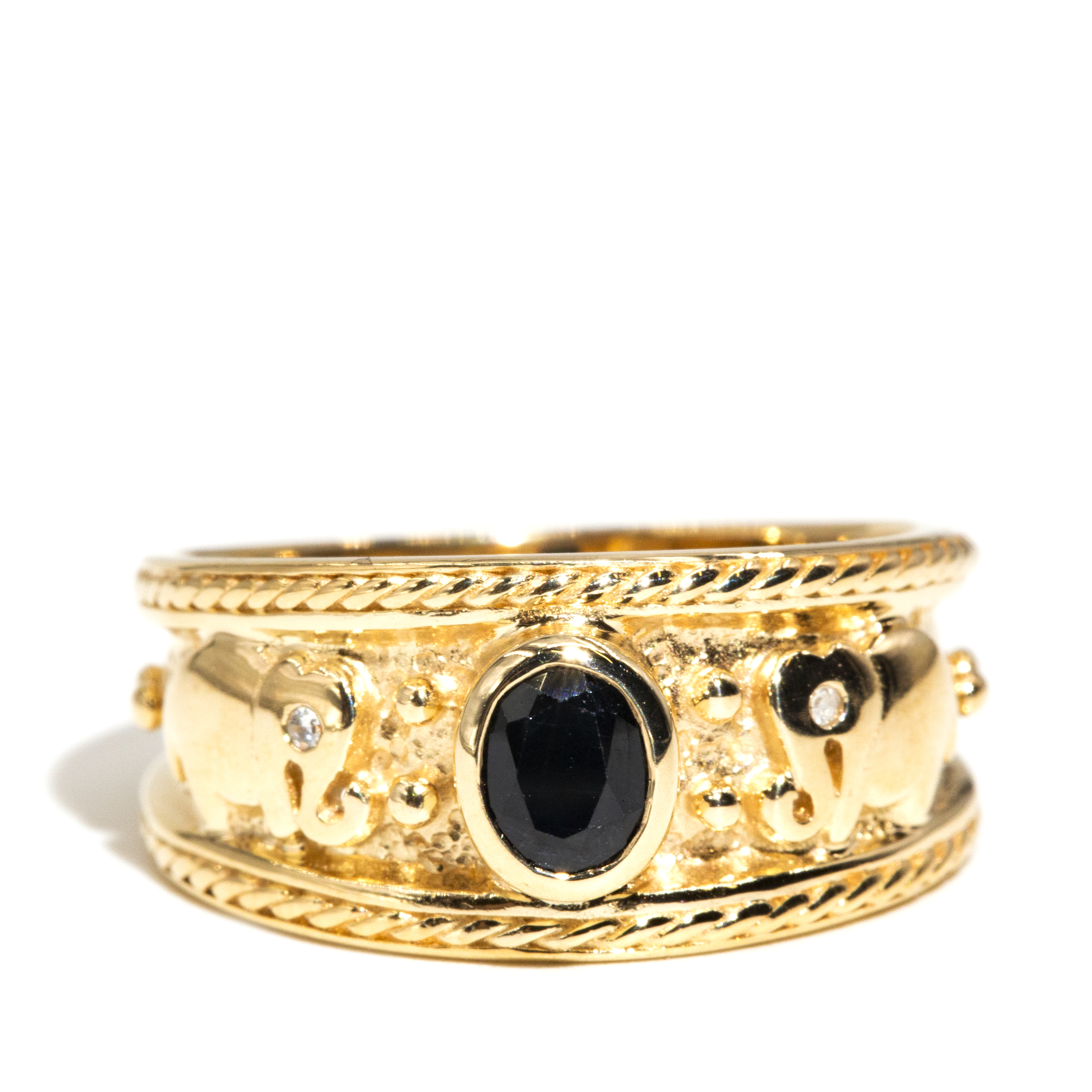 Sapphire & Diamond 9ct Gold Band,