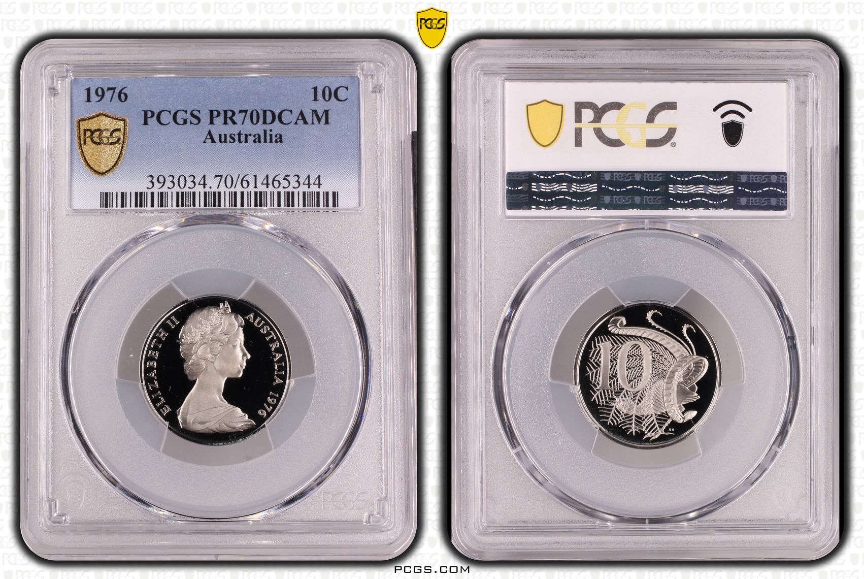 Ten Cent, 1976, Pcgs Pr70dcam