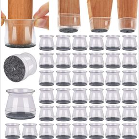 M (FIT 1"-2") CHAIR LEG FLOOR PROTECTORS 40PCS SILICONE COVERS TO PROTECT FLOORS FELT BOTTOM FURNITURE NON SLIP PROTECTOR PADS CAP