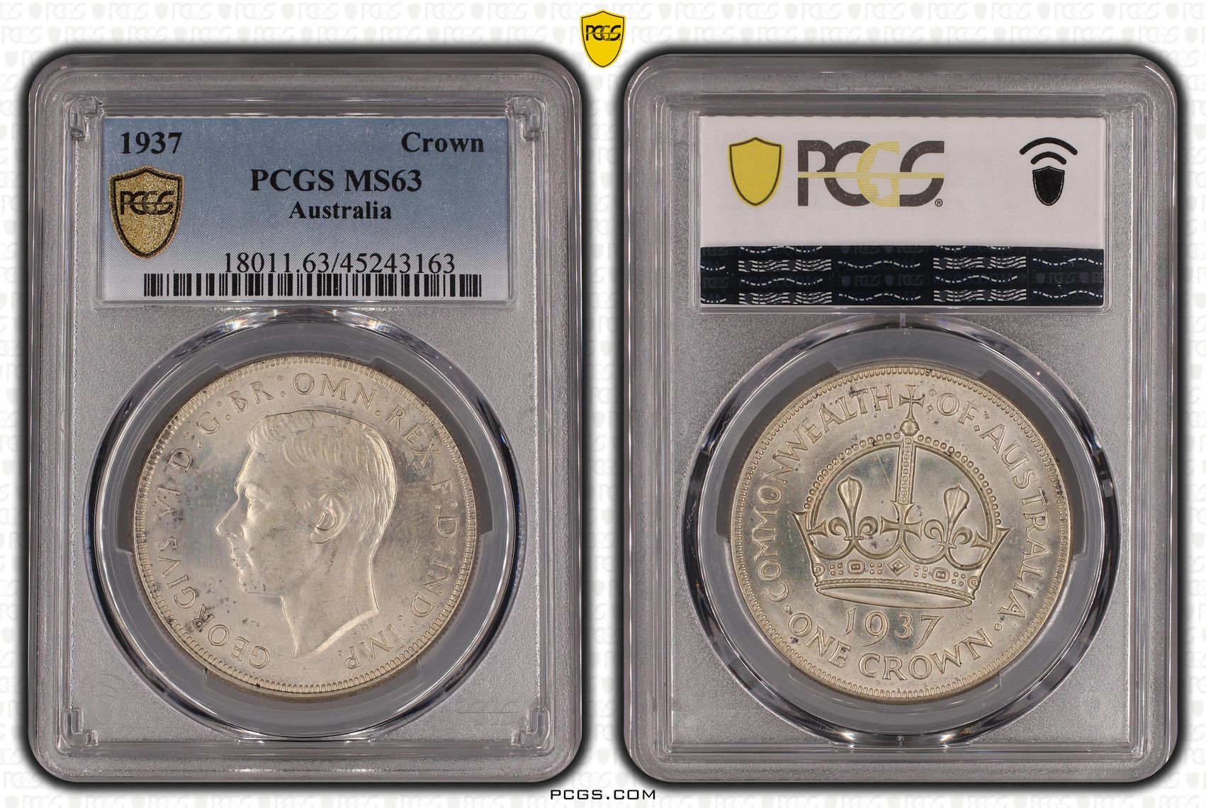 1937 Australia Crown Silver PCGS - MS63 -163