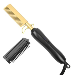 Electric Hair Hot Comb for Women and Men 2 in 1 Straightener/Curling iron |
