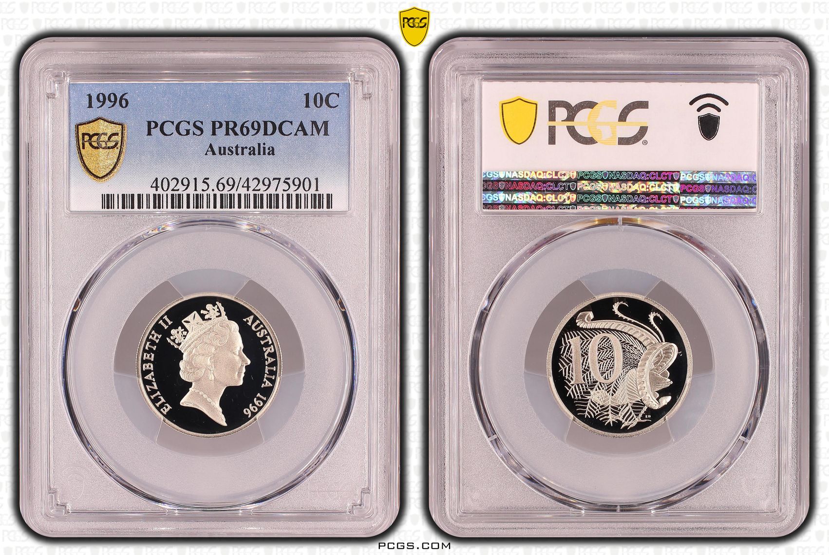 Ten Cent, 1996, Pcgs Pr69dcam
