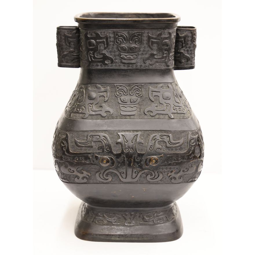 Chinese Bronze Archaic Large Hu Vessel