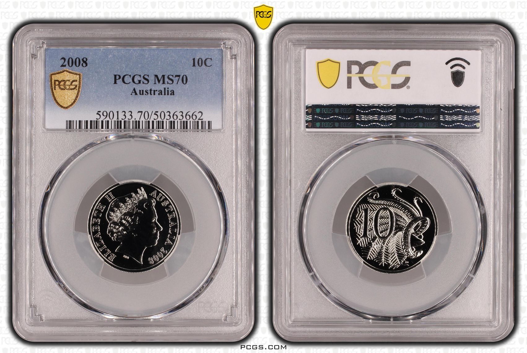 Ten Cent, 2008, PCGS MS70