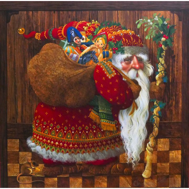 James Christensen 'Olde World Santa' S/N Lithograph. Edition 1733/3500. Greenwich Workshop, 1986.