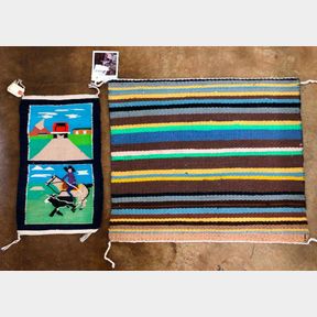 Pictorial Navajo Textile And Double Weave Textile