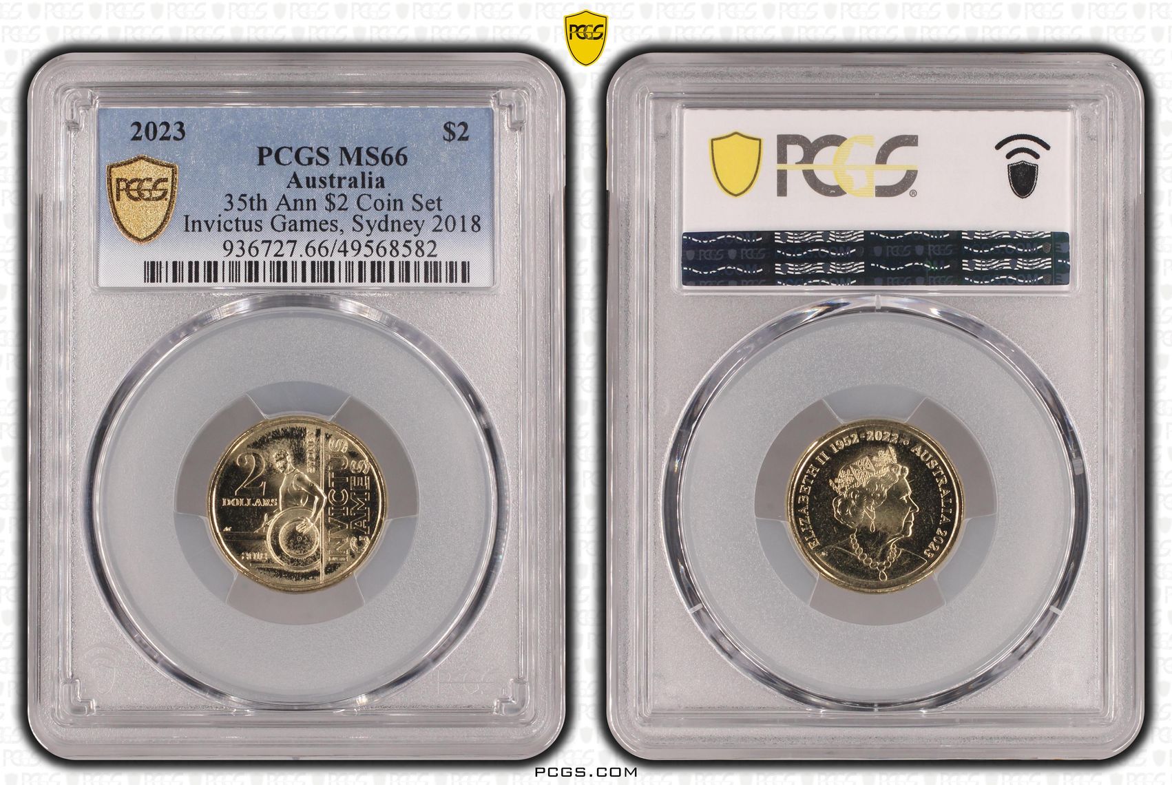 35th Ann $2 Coin Set - Invictus Games, Sydney 2018, Two Dollar, 2023, PCGS MS66
