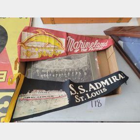 2 Pennants, Antique Presidential Photo and Scrapbook
