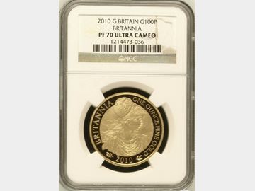 2010 ELIZABETH II BRITANNIA GOLD 1oz PROOF 100 POUND COIN PF70 UCAM