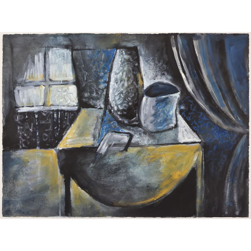 Neil Meitzler ''Abstract Still Life'' 1990's Casein on Arches 22.5''x30''