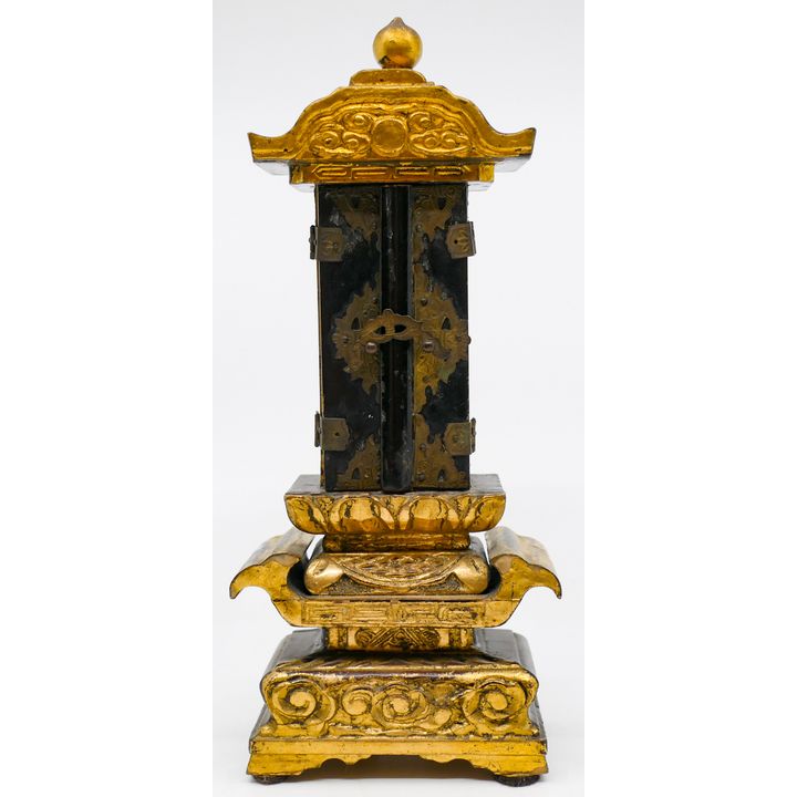 Antique Japanese Lacquered Zushi Shrine 8.5'' - No interior deity
