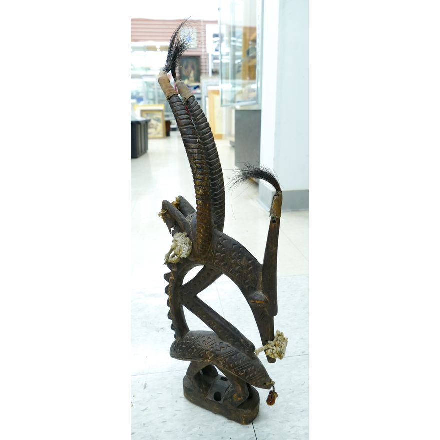 Africanan Bambara Chiwara Wood Figure 21''