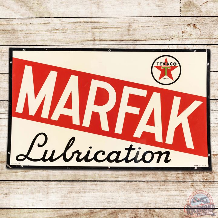 1948 Texaco Marfak Lubricants SST Sign w/ Logo