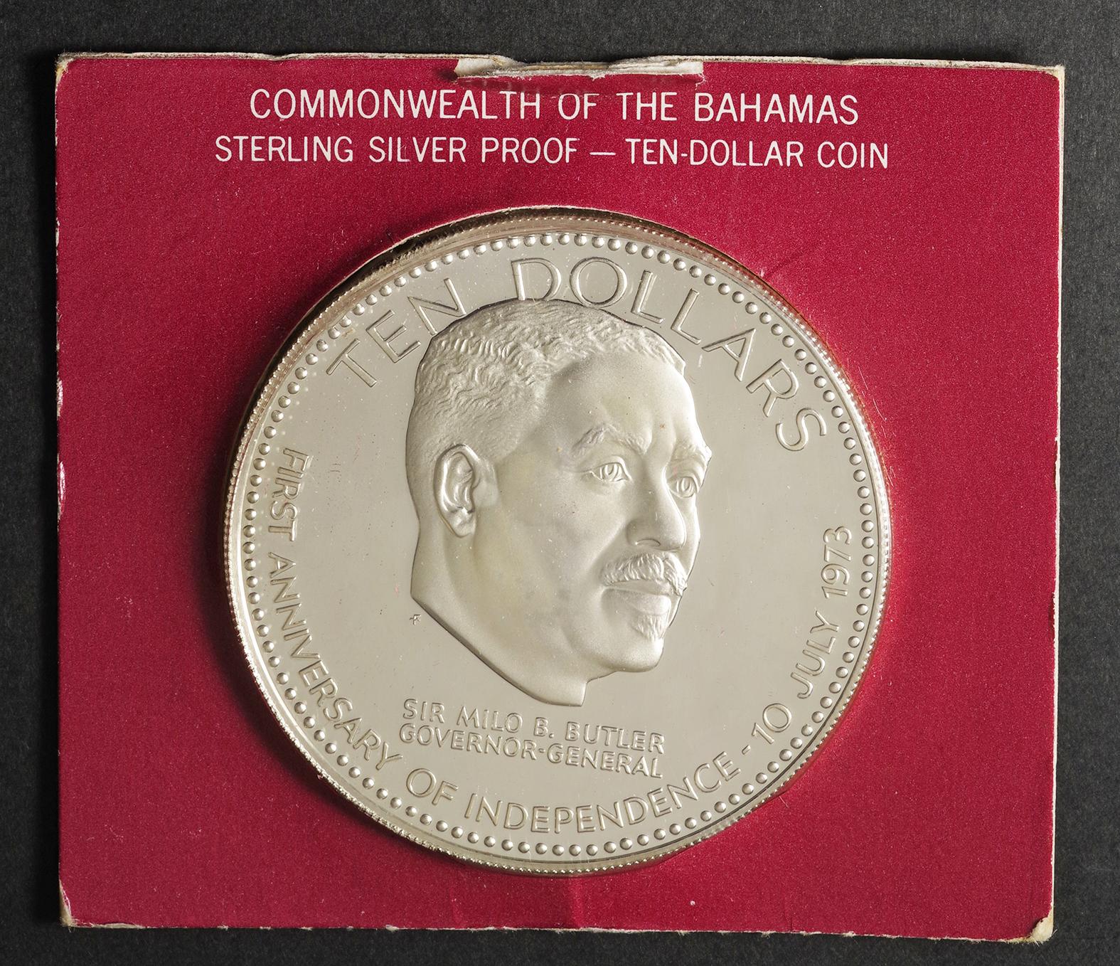 バハマ 独立1周年(バトラー卿) 10ドル銀貨 1974年 | Taisei Auction