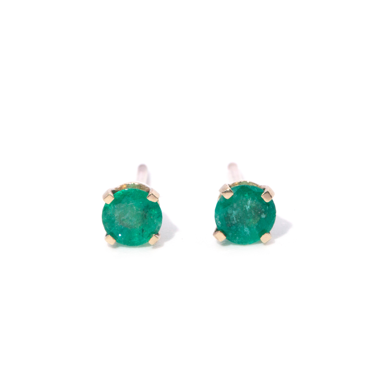 168 · Emerald 9ct Gold Stud Earrings