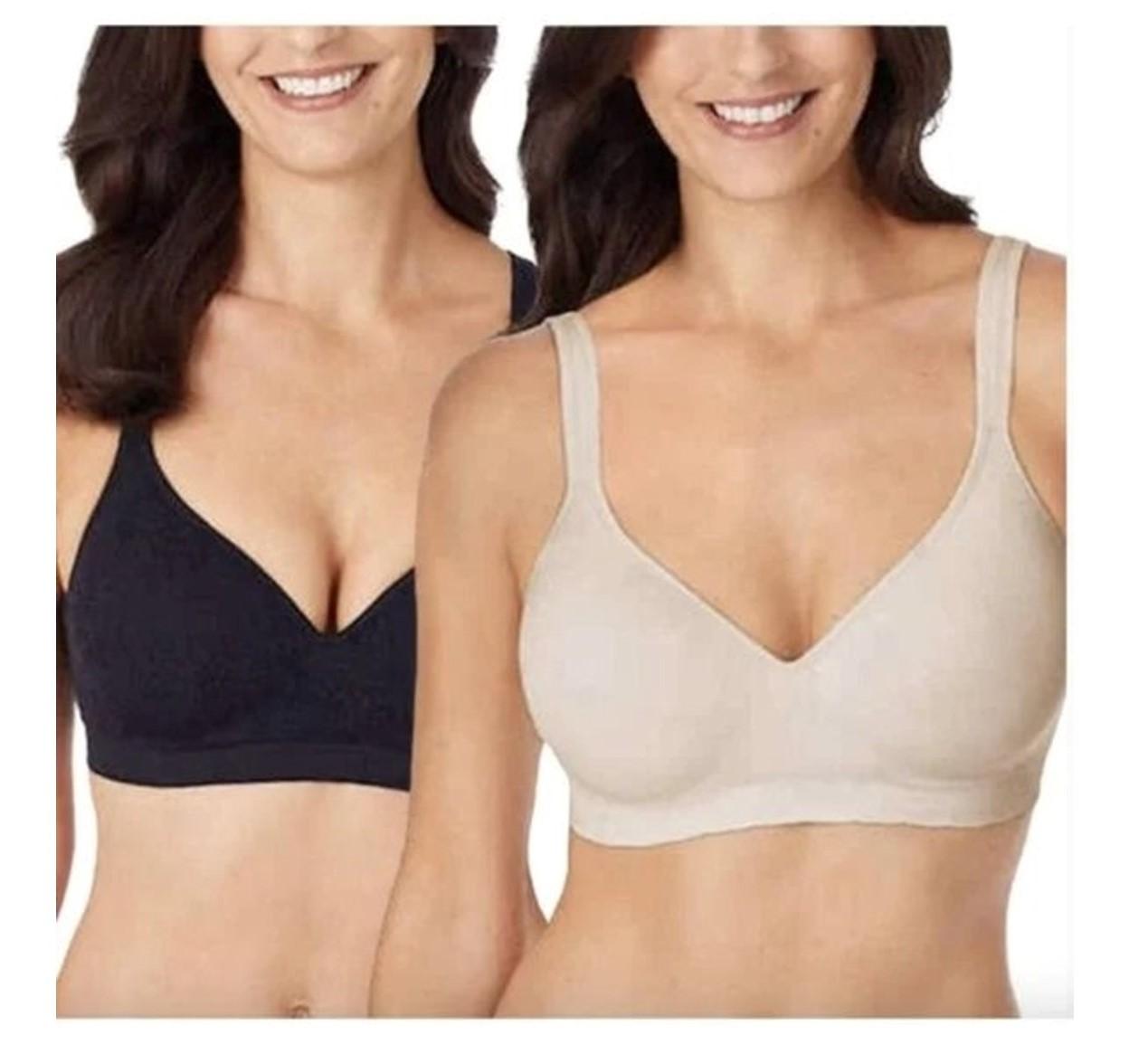 CAROLE HOCHMAN Seamless Comfort Bra Wire Free Molded Cups Comfort Straps (2  Pack) : : Clothing, Shoes & Accessories