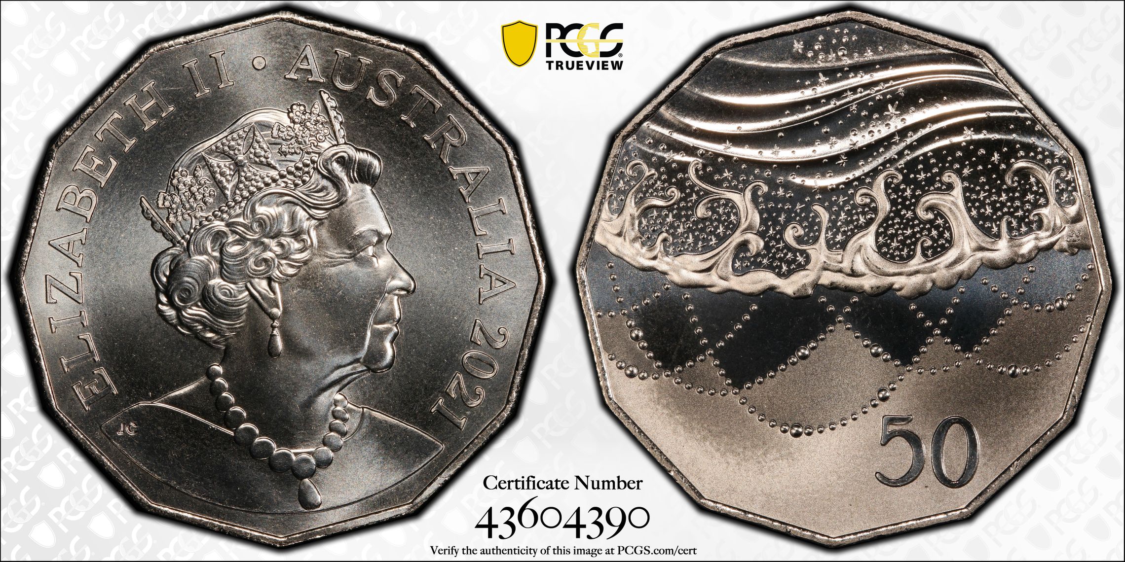 2021 Australia Fifty Cent, 50c Christmas Decoration PCGS - MS69 POP 21/0 -390