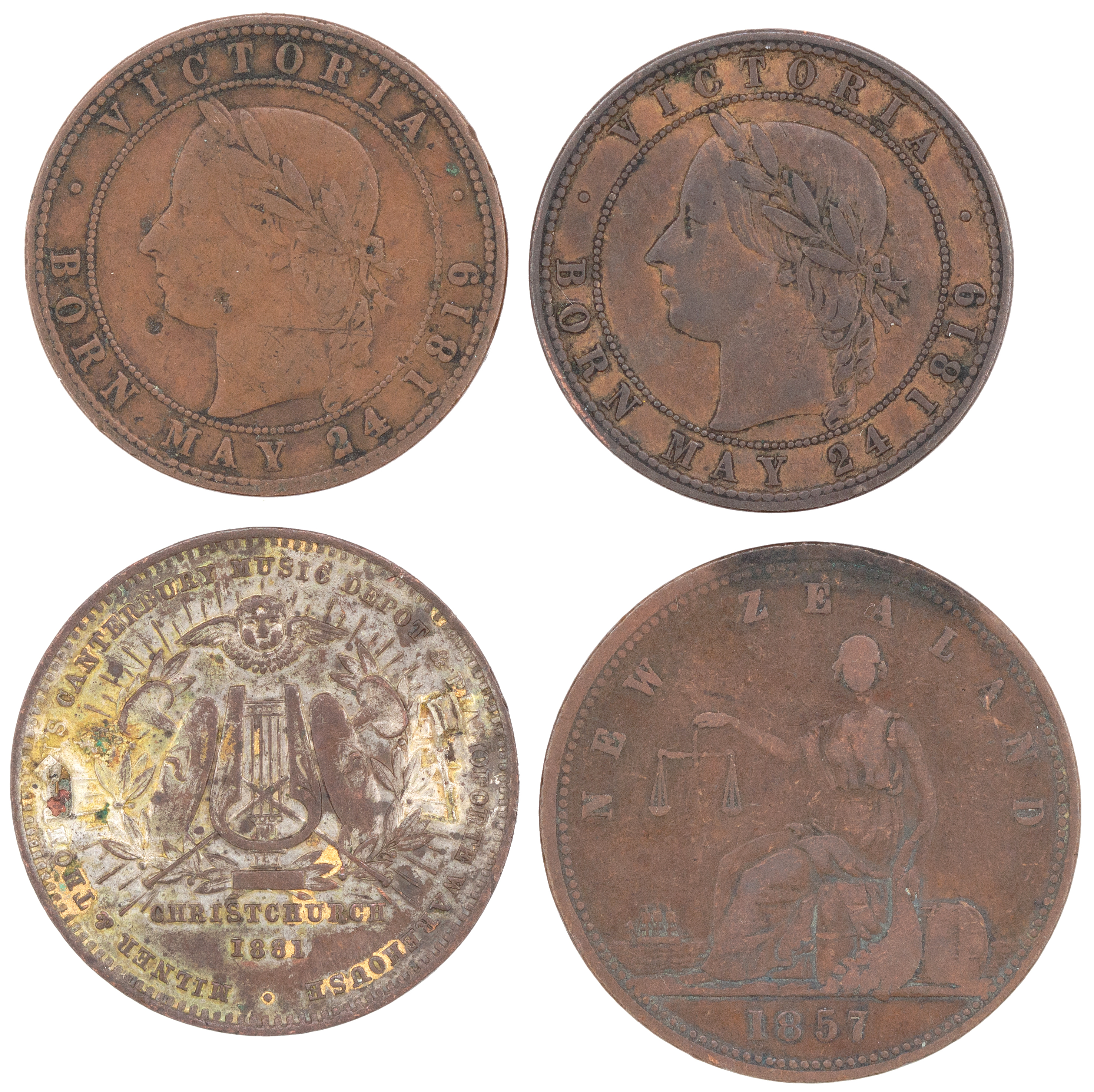 New Zealand, Dunedin, Penny, 1857, Fine