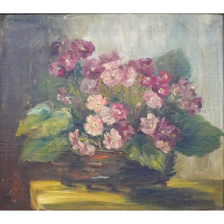 Signed Knoblauch Floral Still Life Painting Gilt Framed 24''x26''