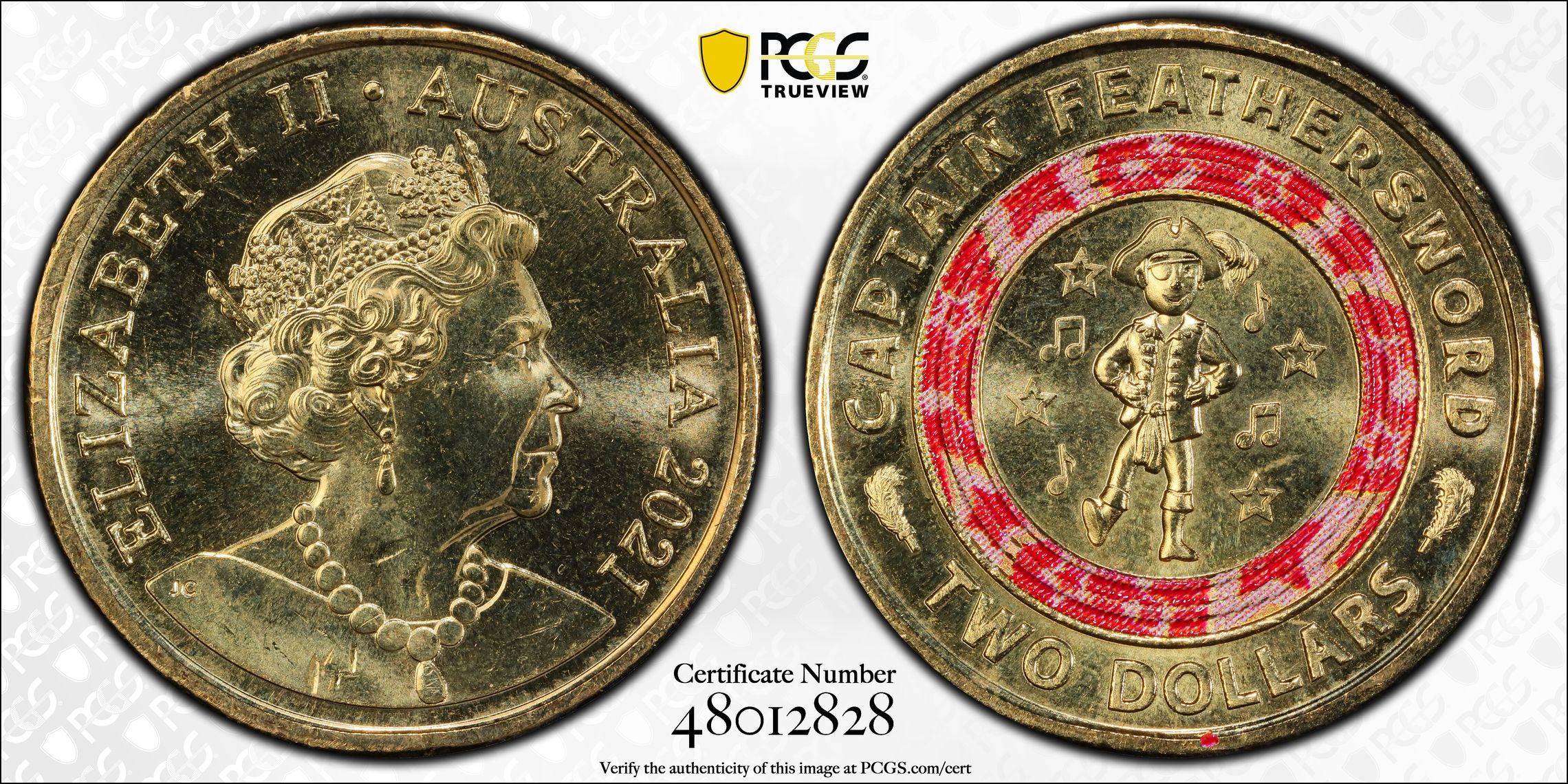 Wiggles - Capt. Feathersword, Two Dollar, 2021, PCGS MS67