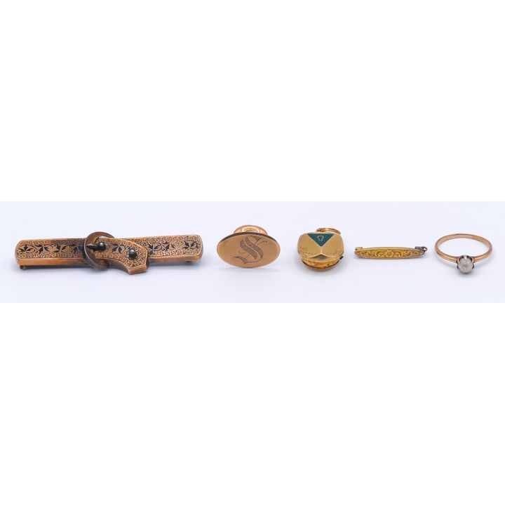 Box 10k Gold Victorian Jewelry - 11.2 Grams TW