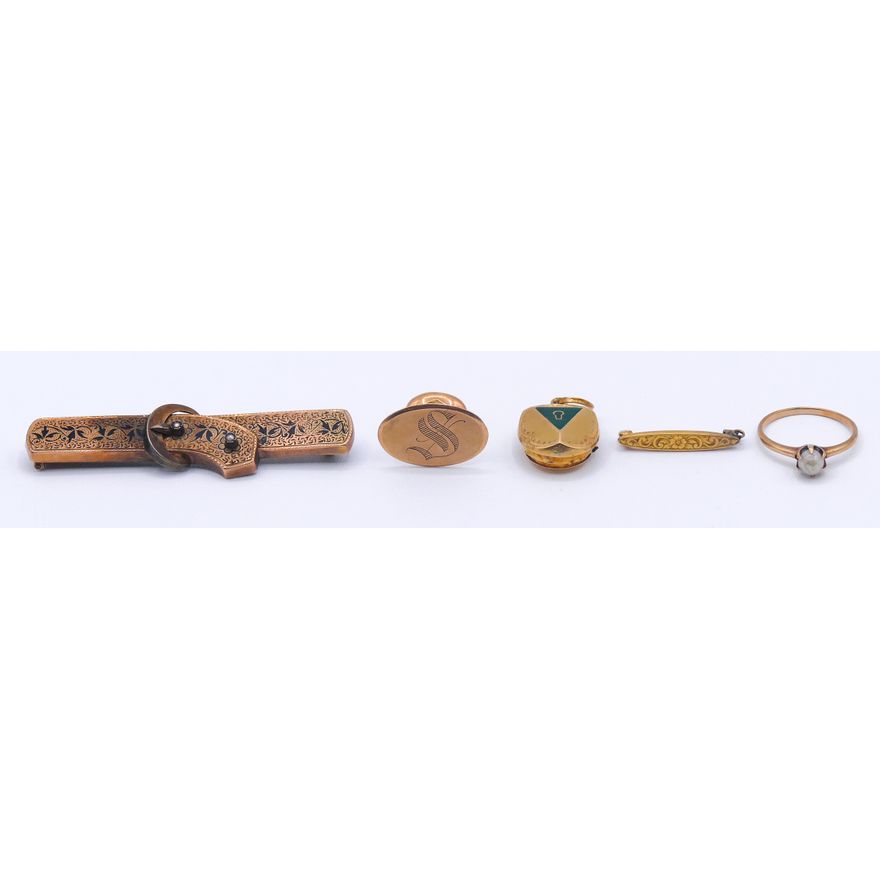 Box 10k Gold Victorian Jewelry - 11.2 Grams TW