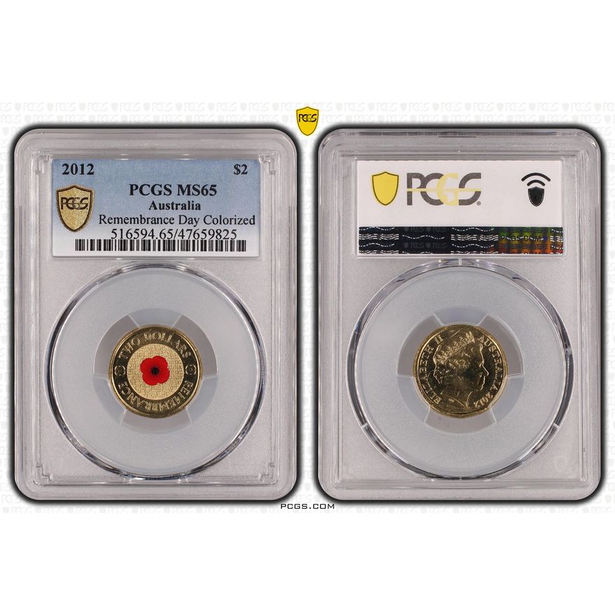 Remembrance Day Colored, Two Dollar, 2012, PCGS MS 65