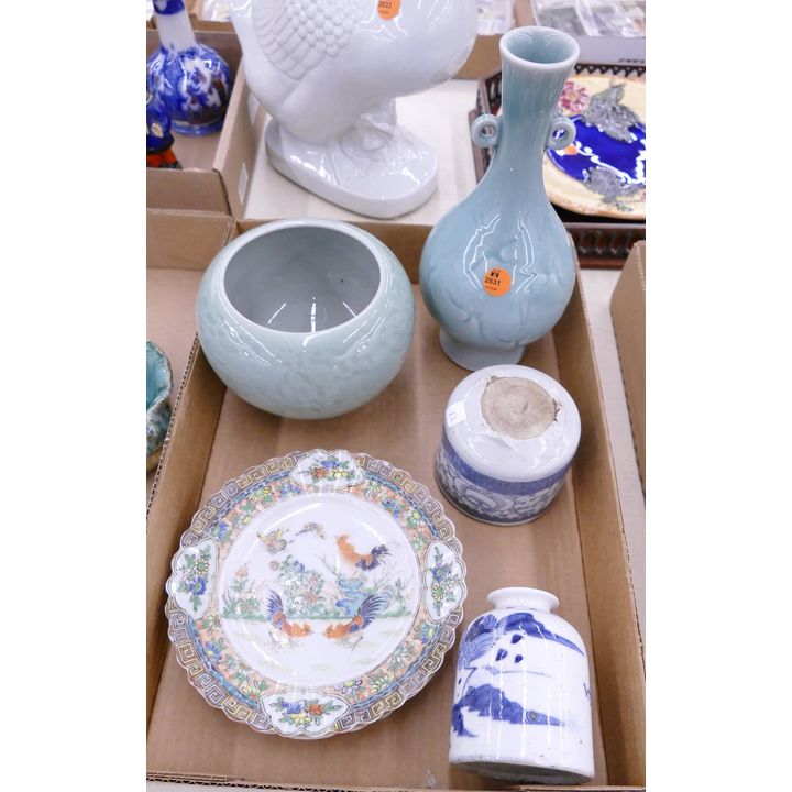 Box Old Asian Celadon Porcelain Etc