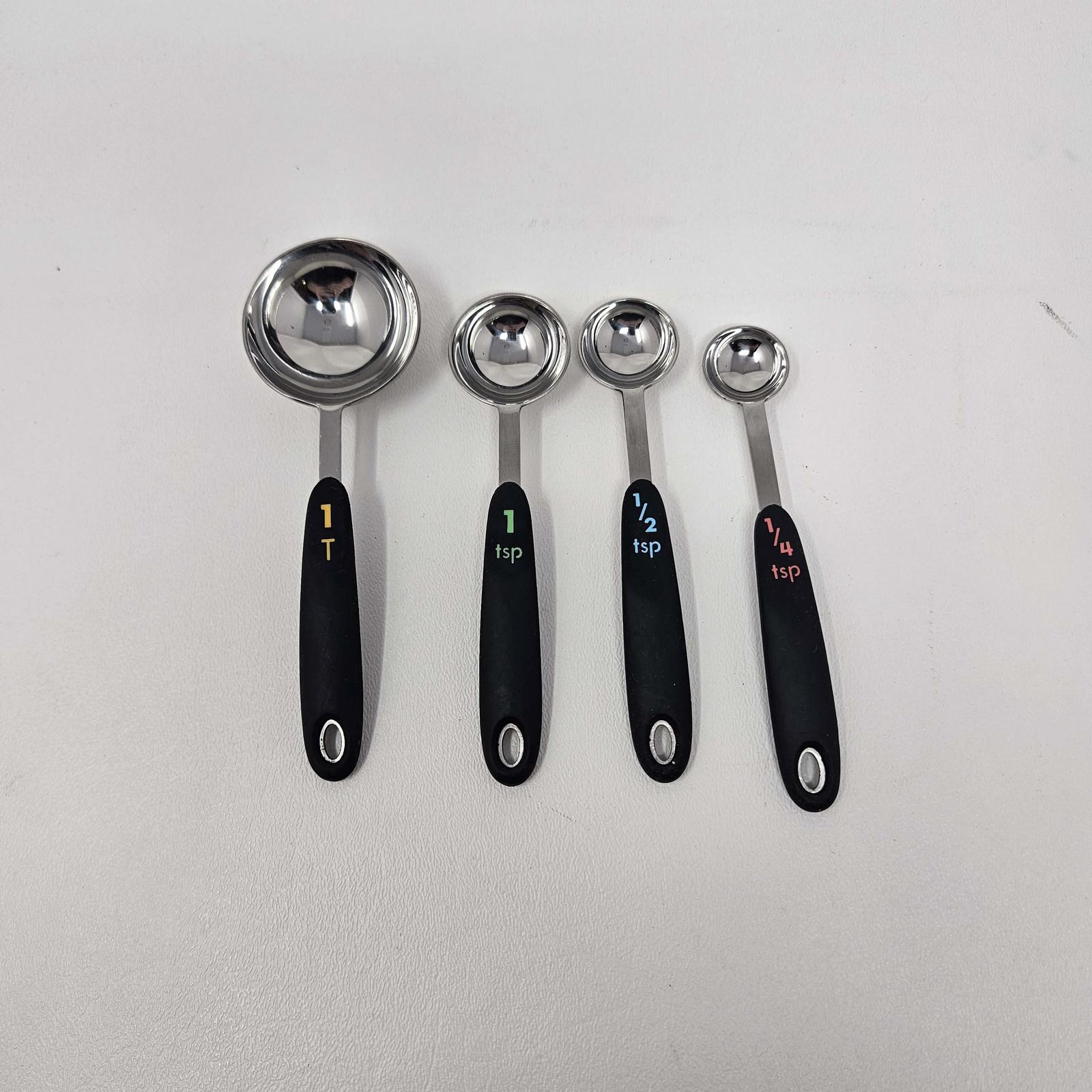 OXO Black Handle Stainless Steel Measuring Spoons Set of 4 #1