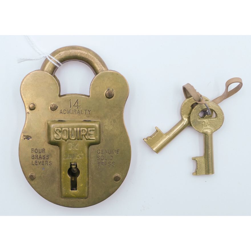 Admirality 14 Brass Railroad Lock with Keys