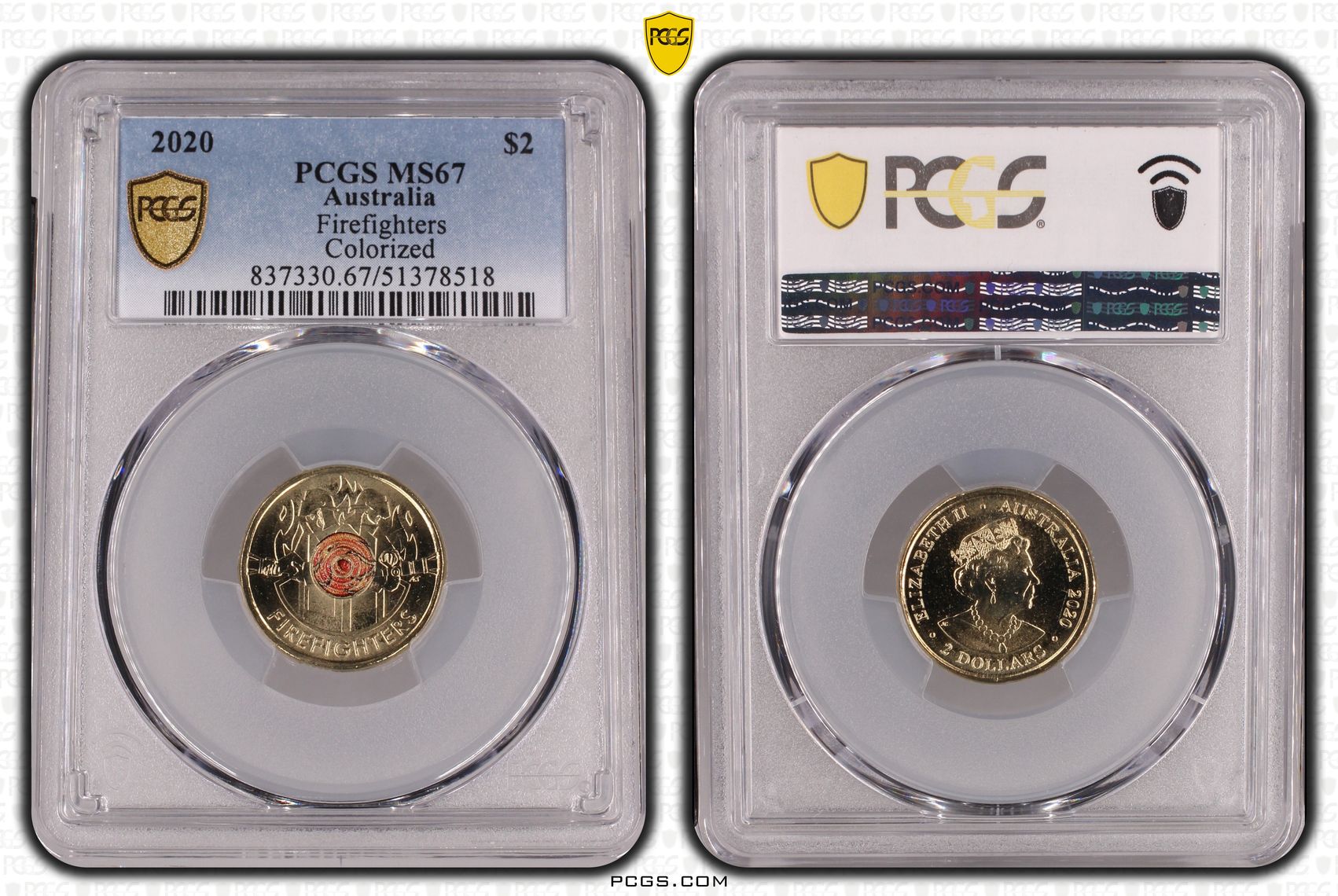 Firefighters Colorized, Two Dollar, 2020, PCGS MS67