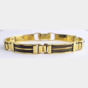 14CT YELLOW GOLD ELECPHANT HAIR BRACELET - 51543/117