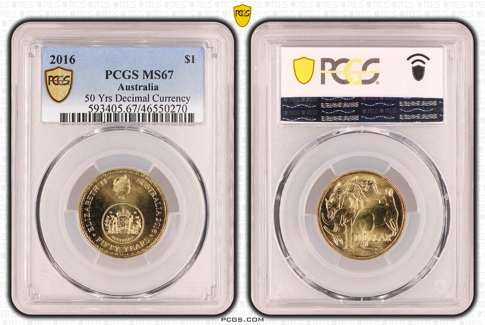 50 Yrs Decimal Currency, One Dollar, 2016, PCGS MS67