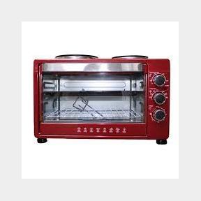 xTek 32L Mini Kitchen Stove With Two Solid Cooking Plates 3300W - Red