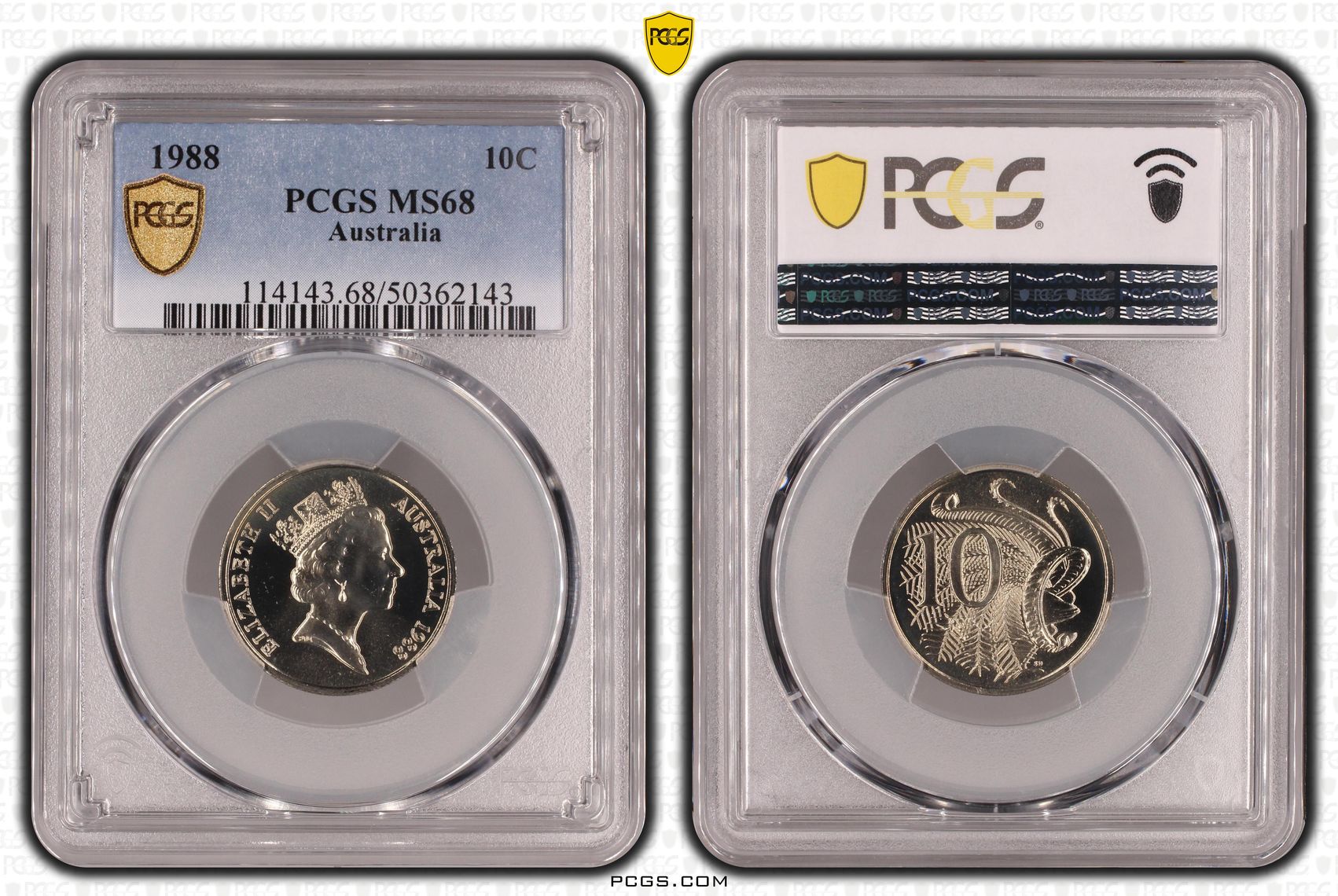 , Ten Cent, 1988, PCGS MS68